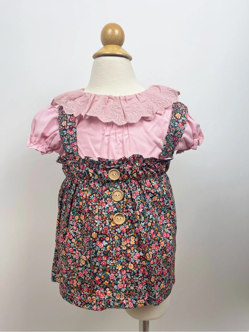 Valentina Pink Multicolor Floral Dress Set
